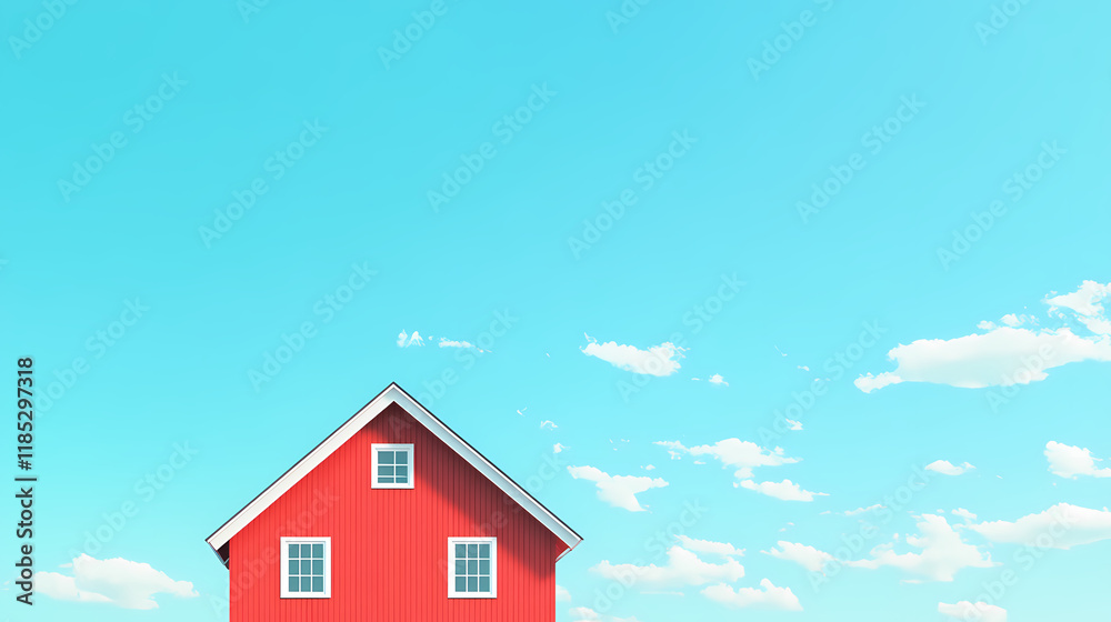 Red house in idyllic countryside Red house in idyllic countryside