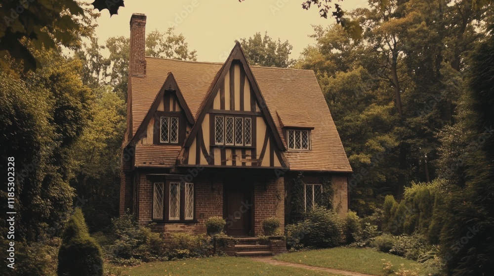 Tudor-Style House in Wooded Setting - Autumnal Charm Tudor-Style House in Wooded Setting - Autumnal Charm