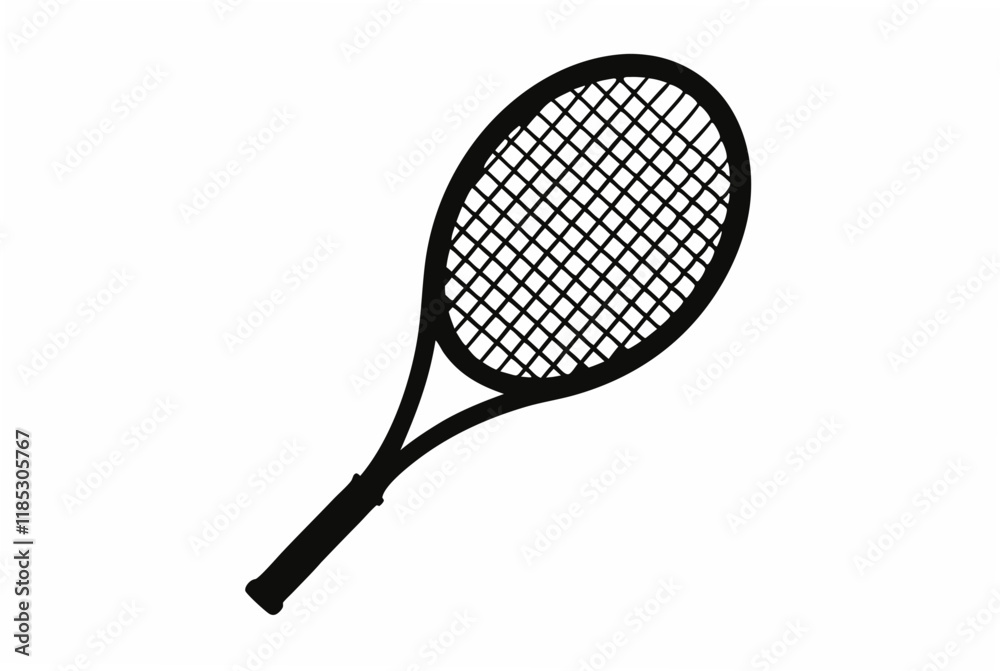 minimalist tennis racket silhouette vector minimalist tennis racket silhouette vector