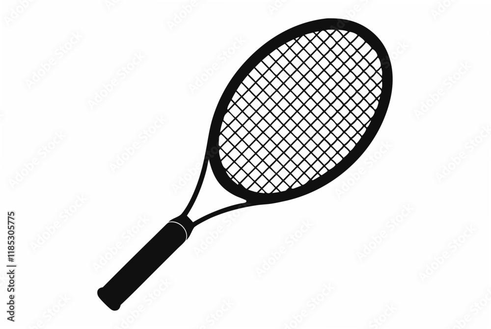 minimalist tennis racket silhouette vector minimalist tennis racket silhouette vector