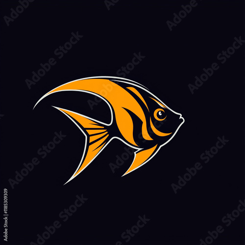 Angelfish illustration sports team logo photo