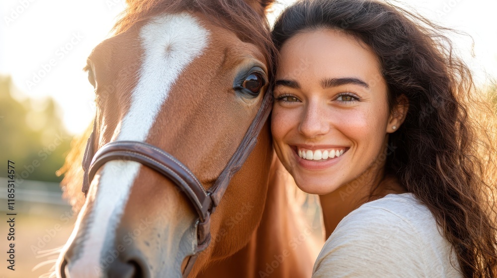Fototapeta premium Painting a portrait of a beloved horse in a serene countryside setting