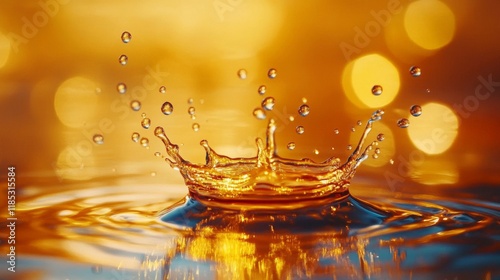 Wallpaper Mural Golden Water Drop Splash with Bokeh Background Torontodigital.ca