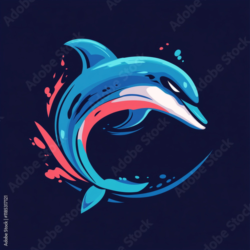 Dolphin illustration sports team logo photo