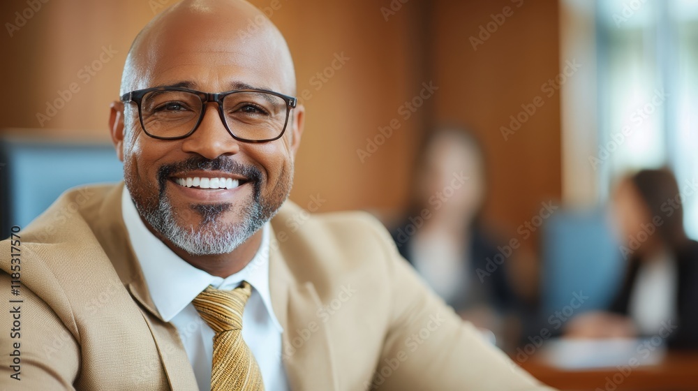 Naklejka premium Engaging financial advisor provides personalized guidance in a dynamic office