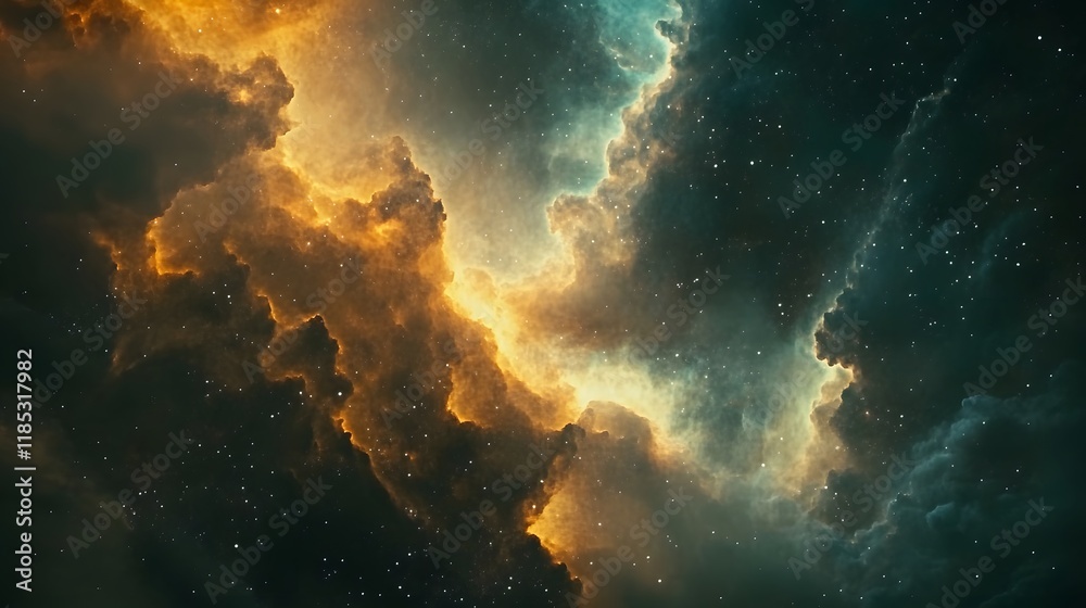 Obraz premium Celestial Nebula Cosmic Cloudscape Starry Night