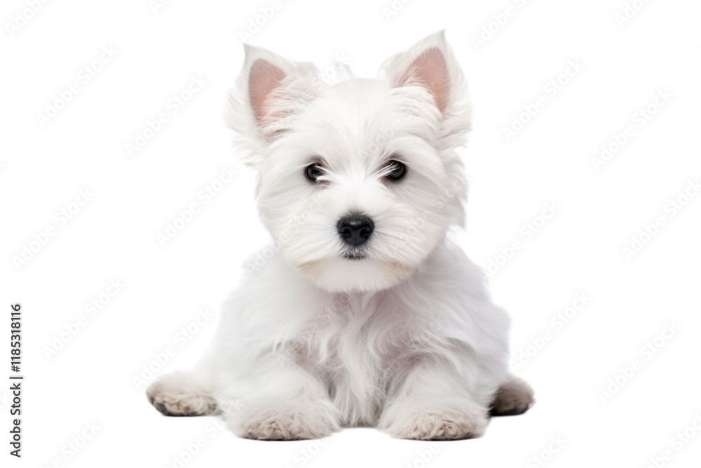 White Puppy Dog Isolated on Transparent Background White Puppy Dog Isolated on Transparent Background