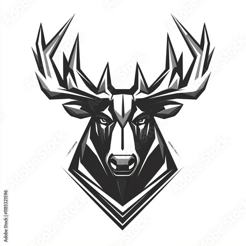 Geometric Moose illustration sports team logo photo