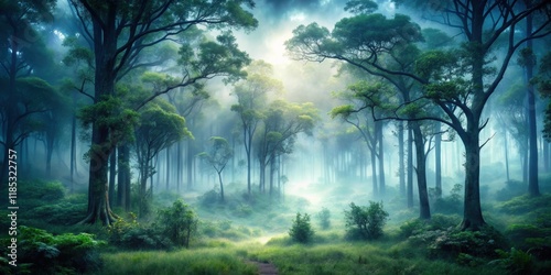 A mystical forest shrouded in mist and mystery, mystical, forest, mist, mystery, enchanting, magical, ethereal, surreal