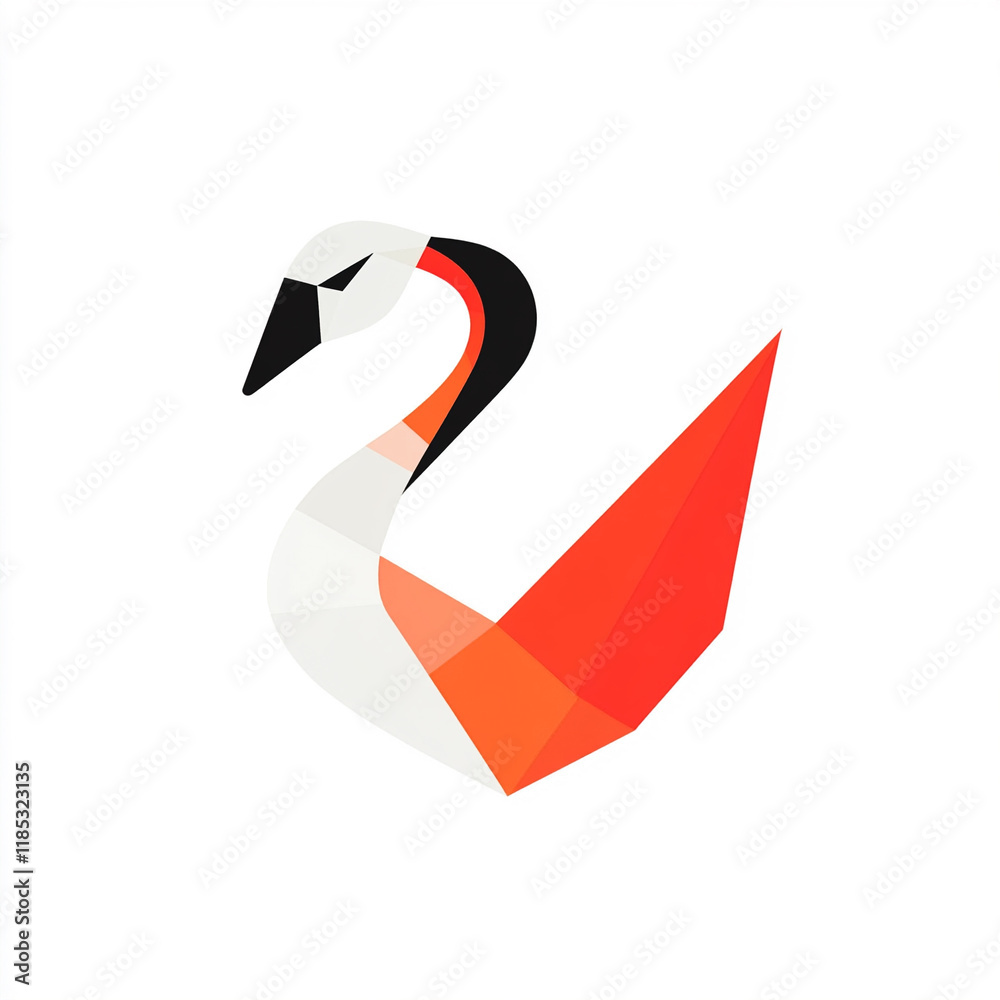 Geometric Swan illustration sports team logo Geometric Swan illustration sports team logo