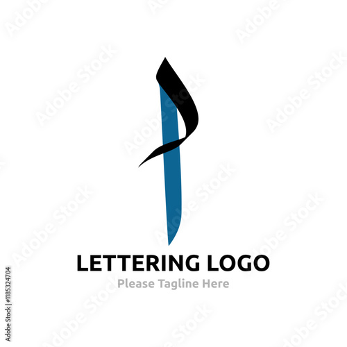 Lettering Alif (ا) Vector. Arabic Lettering Logo Template