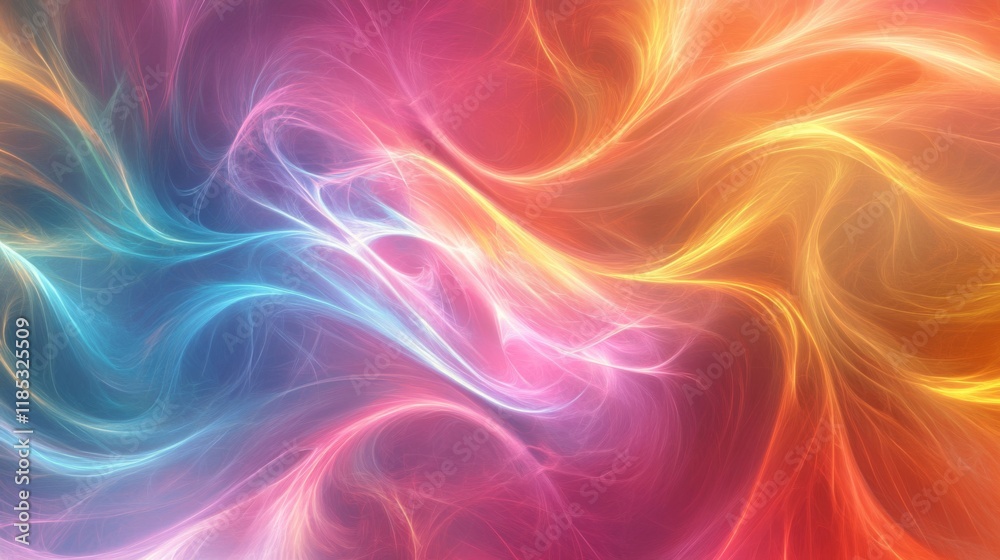 Abstract Colorful Swirls and Glowing Light Patterns Abstract Colorful Swirls and Glowing Light Patterns
