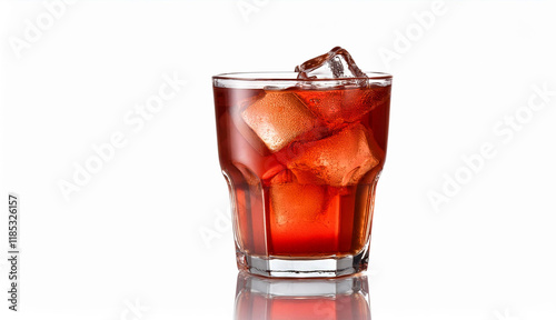 Cóctel de campari con hielo y menta