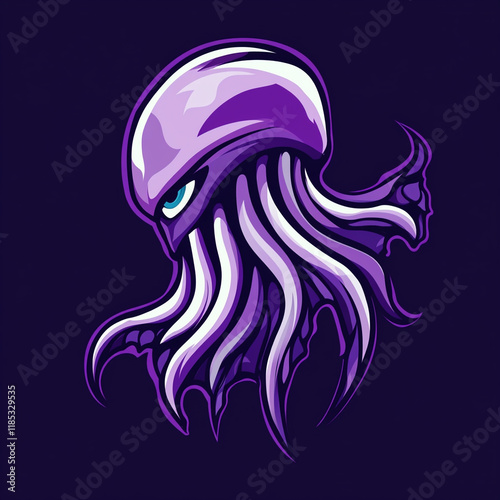 Jellyfish illustration sports team logo photo