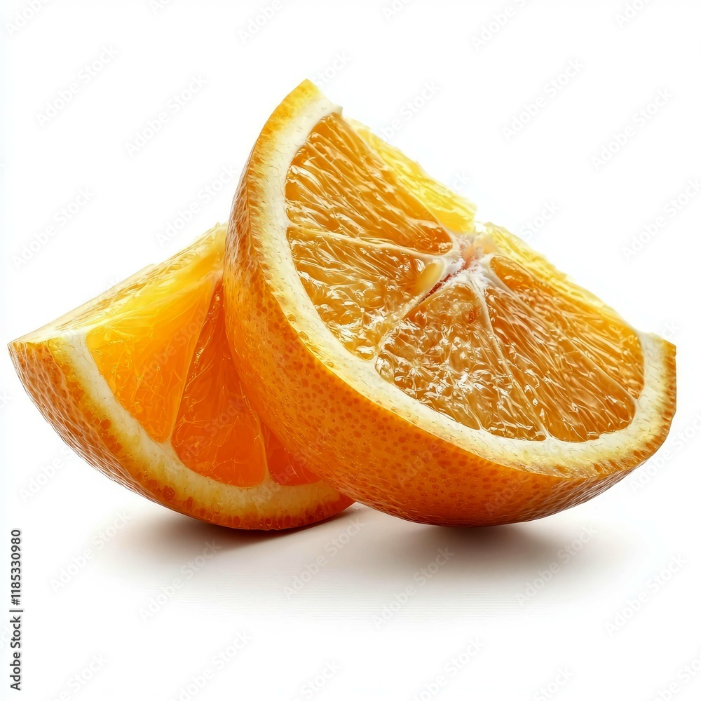 Two Slices of Fresh Orange Fruit: A Juicy and Refreshing Image