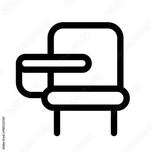 school chair icon with line style, perfect for user interface projects