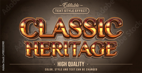 Editable text style effect - Classic Heritage text style theme.