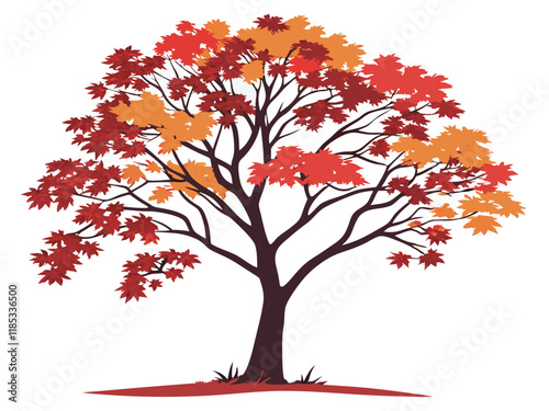 autumn tree with red leaves