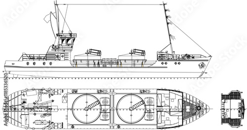 sketch illustrator design of oil tanker container ship to sail the ocean.eps