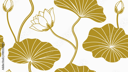 seamless floral vector pattern with lutus for vintage wallpaper design