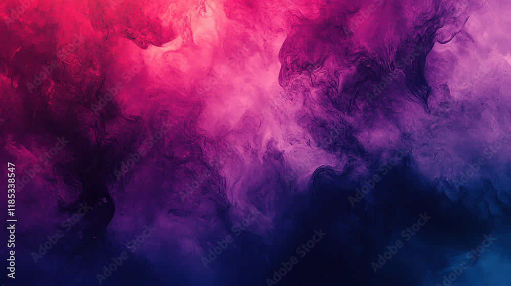 Fototapeta premium Crimson & Cobalt Swirl: Abstract smoke art in vibrant hues of crimson, cobalt, and deep purple, creating a mesmerizing blend of colors and textures. Perfect for designs needing a dramatic.