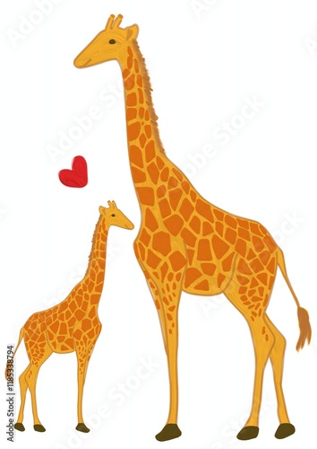Canvas Print Giraffe family
