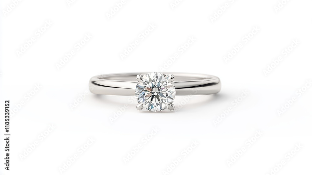 Elegant and Timeless Engagement Ring Featuring a Brilliant Round Diamond Set in a Polished White Gold Band for Modern Romance Elegant and Timeless Engagement Ring Featuring a Brilliant Round Diamond Set in a Polished White Gold Band for Modern Romance