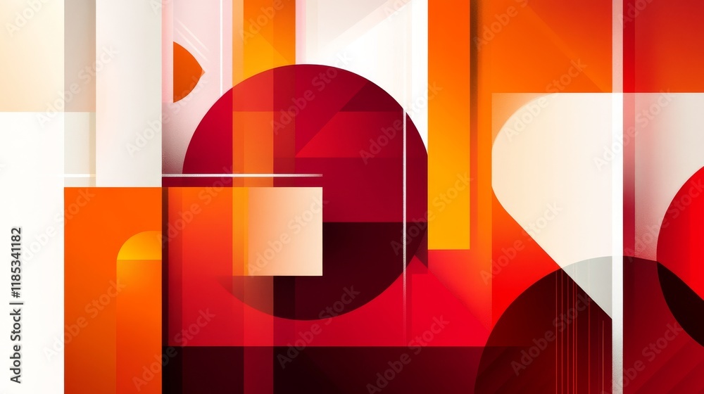 104.A bold banner design showcasing large overlapping geometric elements in deep reds and oranges, with contrasting white text areas for a sharp and professional appearance. 104.A bold banner design showcasing large overlapping geometric elements in deep reds and oranges, with contrasting white text areas for a sharp and professional appearance.