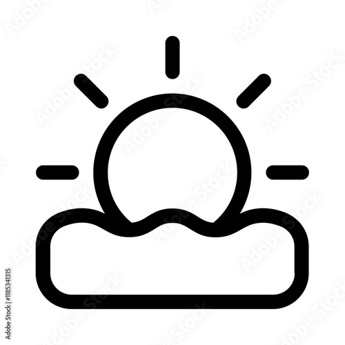 the sun has set icon with line style, perfect for user interface projects