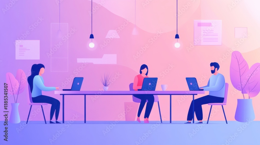 Modern Office Culture with Diverse Team Collaboration Modern Office Culture with Diverse Team Collaboration