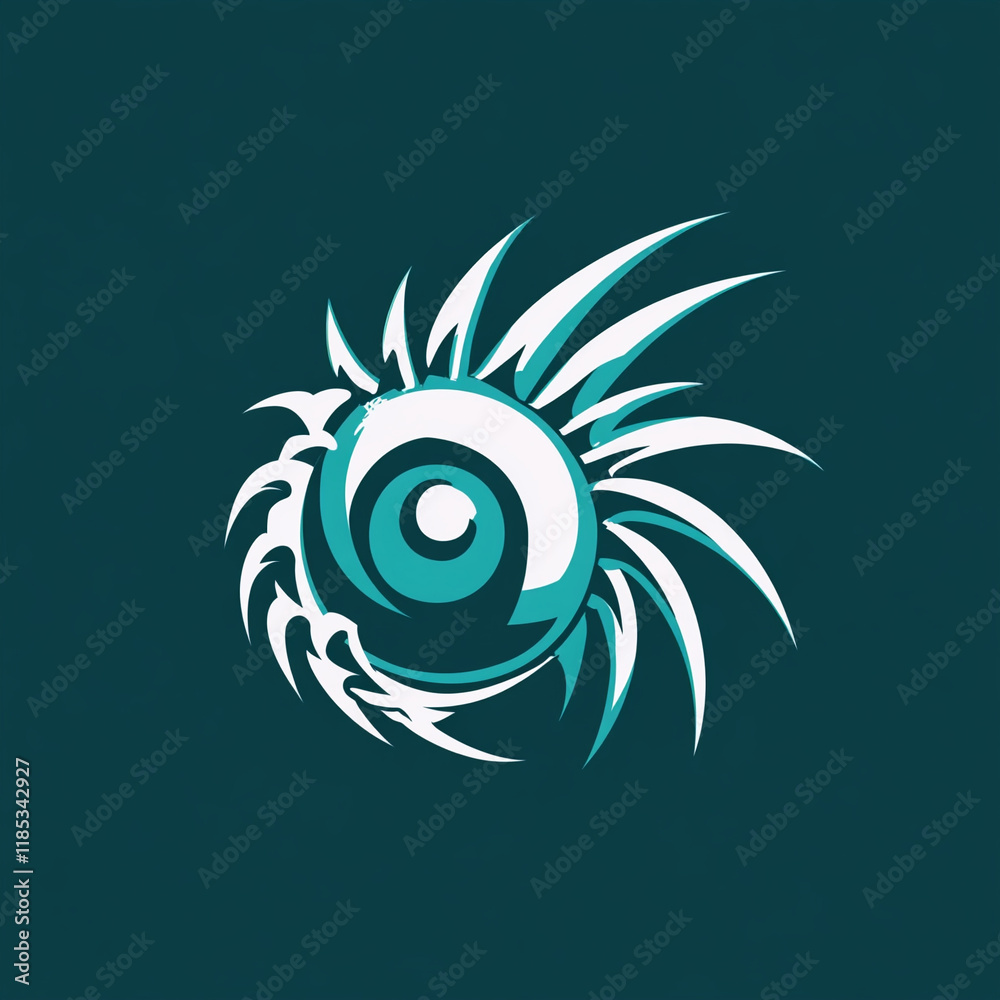 Sea Urchin illustration sports team logo Sea Urchin illustration sports team logo