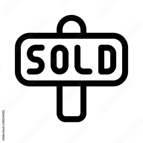 real estate sold icon with line style, perfect for user interface projects photo