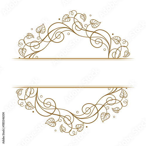Vector floral split monogram template. Elegant vintage style frame.