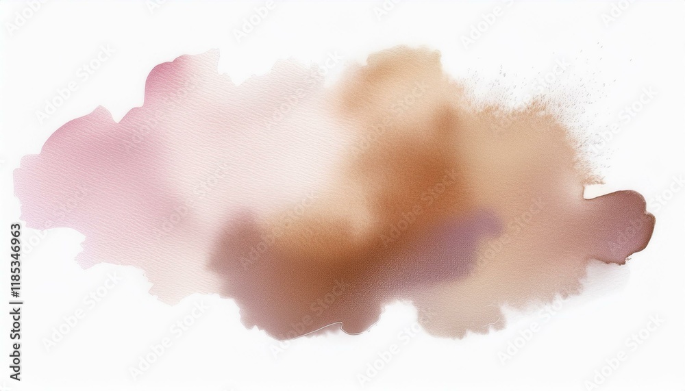 Muted brown watercolor splash isolated on white Muted brown watercolor splash isolated on white