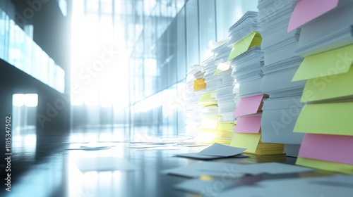 Bright Workspace with Papers and Clear Communication
