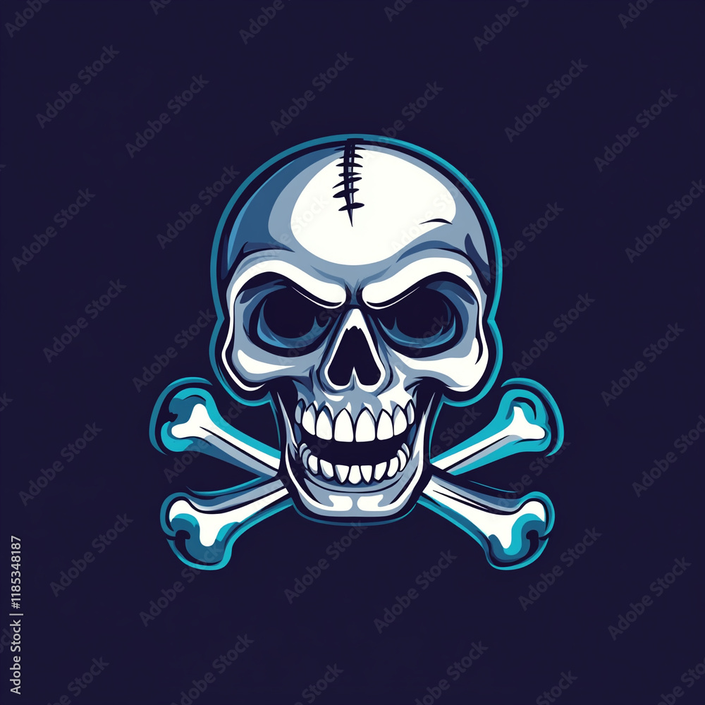 Skull and Crossbones Shoulder illustration sports team logo Skull and Crossbones Shoulder illustration sports team logo