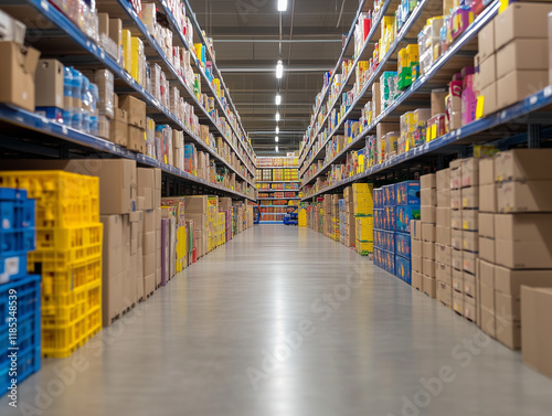 Expansive Toy Store Stacked with Shelves of Toys