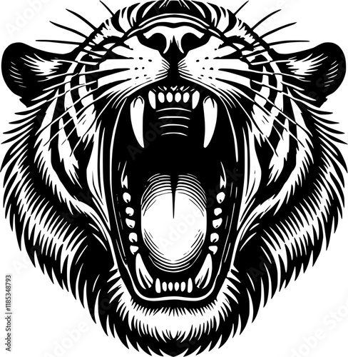 tiger scream open jaw silhouette