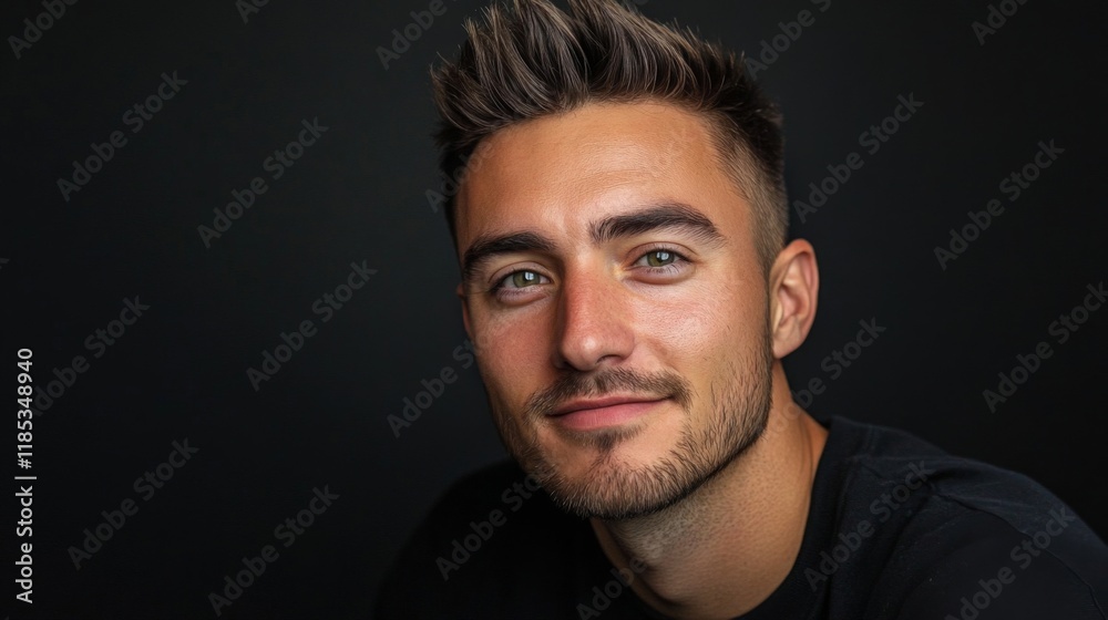 Portrait of a Confident Young Man with Green Eyes Portrait of a Confident Young Man with Green Eyes
