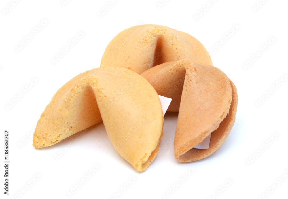 Stack fortune cookies isolated on white Stack fortune cookies isolated on white