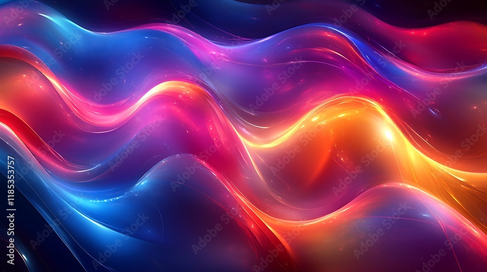 Obraz premium Dynamic color waves animation abstract design digital art vibrant environment