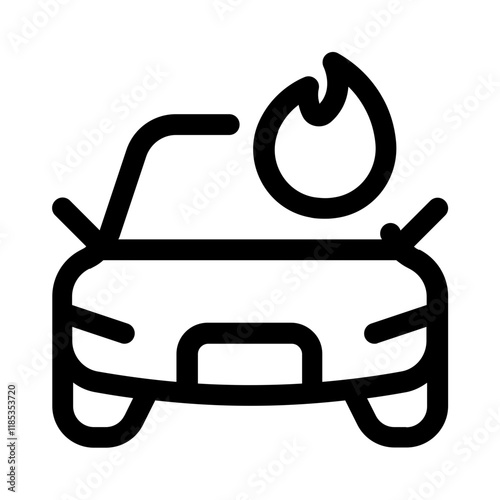 car fire icon with line style, perfect for user interface projects