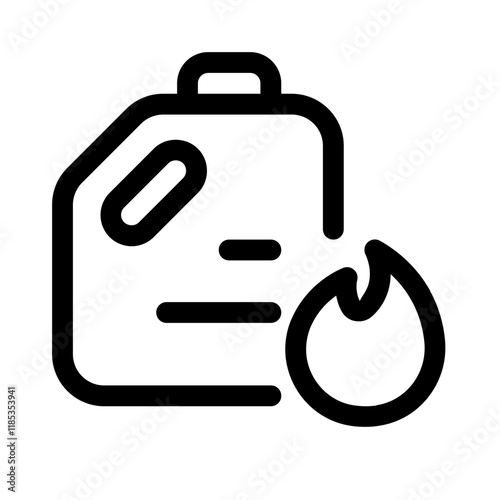 flammable items icon with line style, perfect for user interface projects