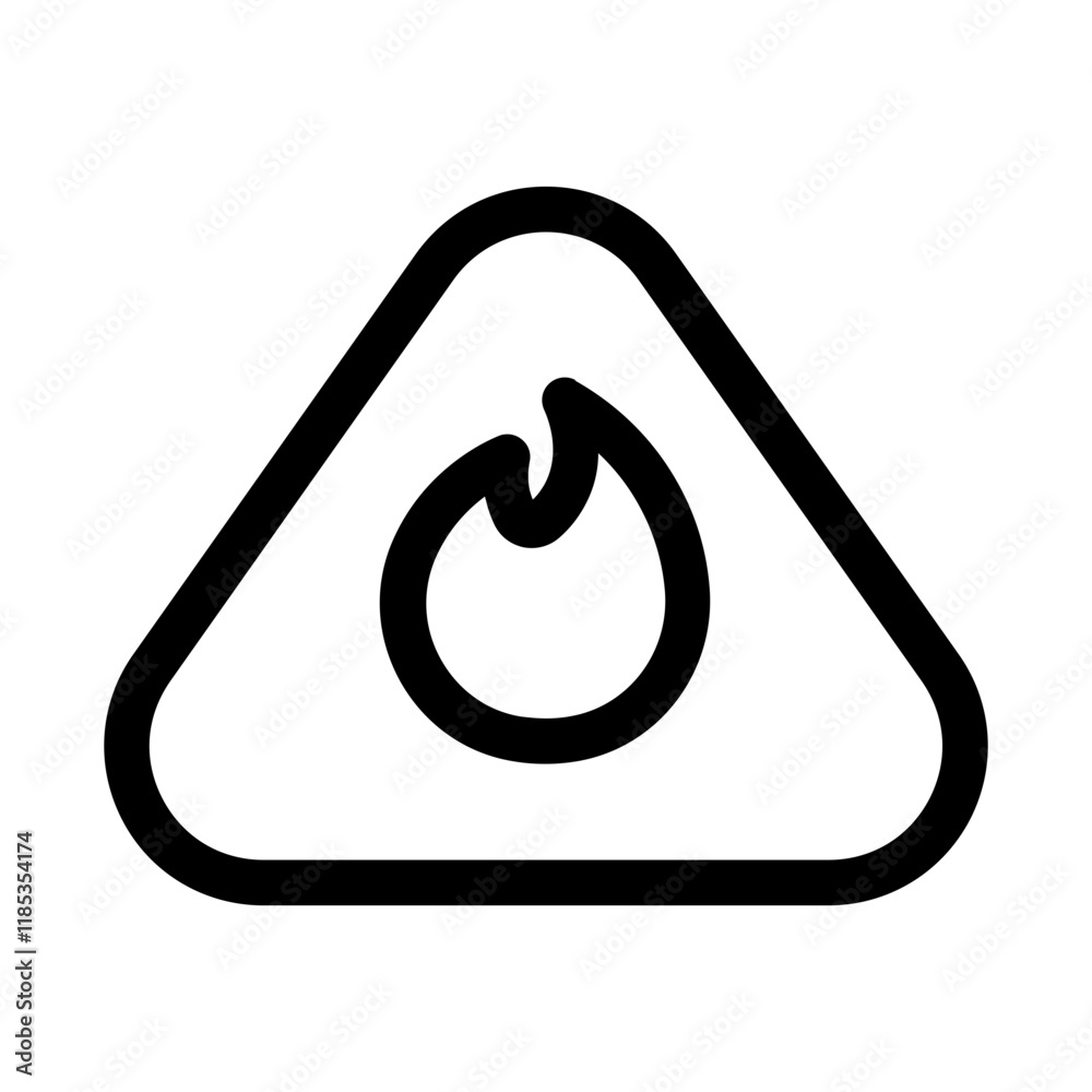 warning blaze icon with line style, perfect for user interface projects warning blaze icon with line style, perfect for user interface projects