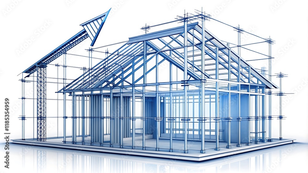 Structural Integrity Create a clean, white-background illustration of a building’s structural blueprint with a reinforced framework and a rising arrow, symbolizing the strength and stability Structural Integrity Create a clean, white-background illustration of a building’s structural blueprint with a reinforced framework and a rising arrow, symbolizing the strength and stability