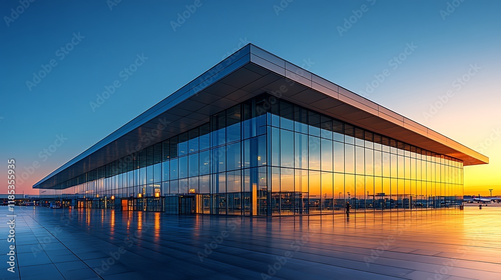 Modern architecture sunset reflection urban location aesthetic design Modern architecture sunset reflection urban location aesthetic design