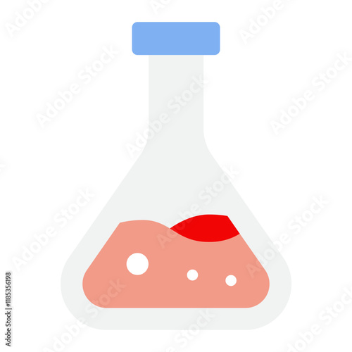 Laboratory Flask with Colored Liquid