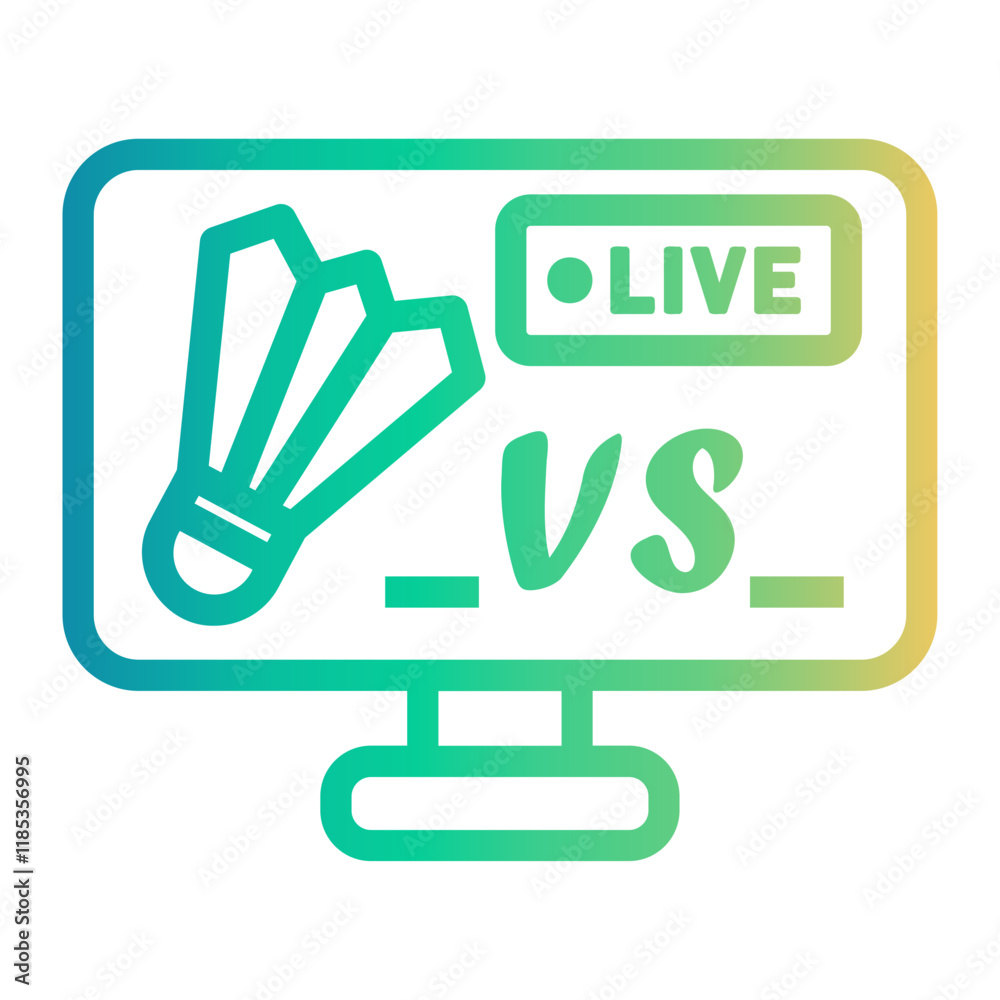 badminton Line Gradient Icon badminton Line Gradient Icon