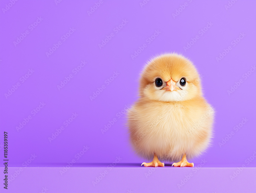 Startled Chick Captured in Close-Up with Round Eyes Startled Chick Captured in Close-Up with Round Eyes