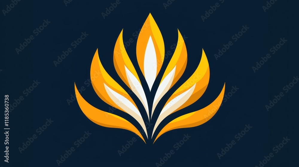 Abstract Flame Design: Golden and White stylized flames on a dark background. A symbol of warmth, energy, and passion. Abstract Flame Design: Golden and White stylized flames on a dark background. A symbol of warmth, energy, and passion.